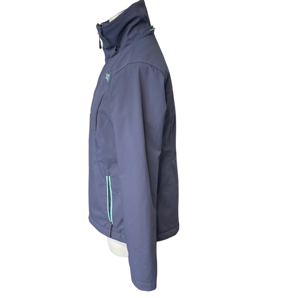 The North Face Apex Softshell Jacket Women S Gray Teal Wind Water‎ Resistant - Picture 15 of 16